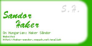 sandor haker business card